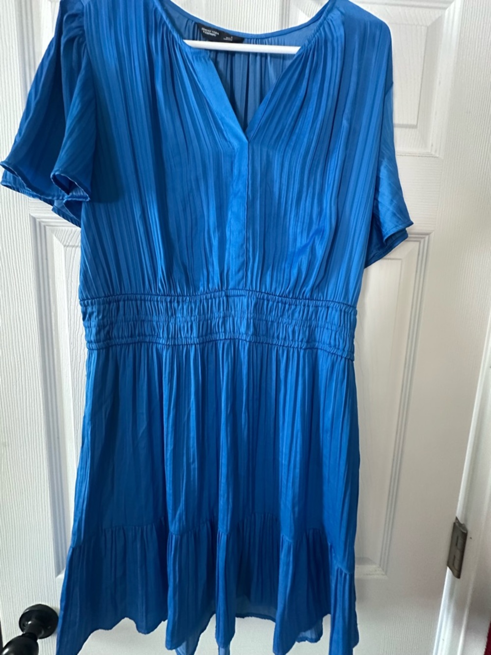 Simply Vera Vera Wang Electric Blue Pleated Midi Dress